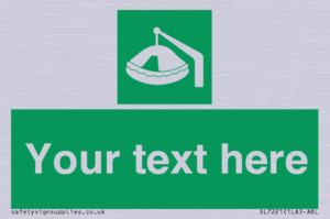 Custom sign Safe condition Davit-launched liferaft